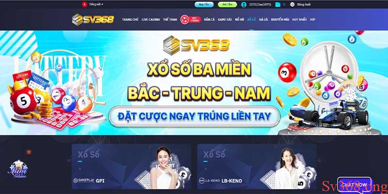 Xổ số Sv368 - Nhà cái lô đề xổ số đỉnh nốc kịch trần 2025 1 Giao diện website nhà cái xổ số Sv368